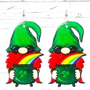 Leprechauns carved into the wooden surface. Lightweight and comfortable to wear.